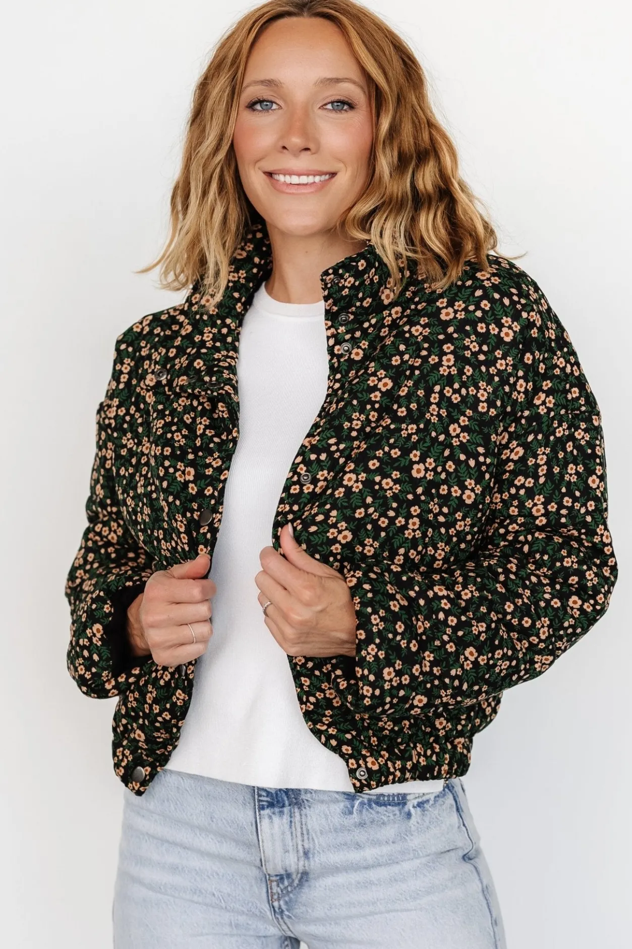 Clearance Baltic Born Ezra Puffer Jacket | Black Print BlackPrint