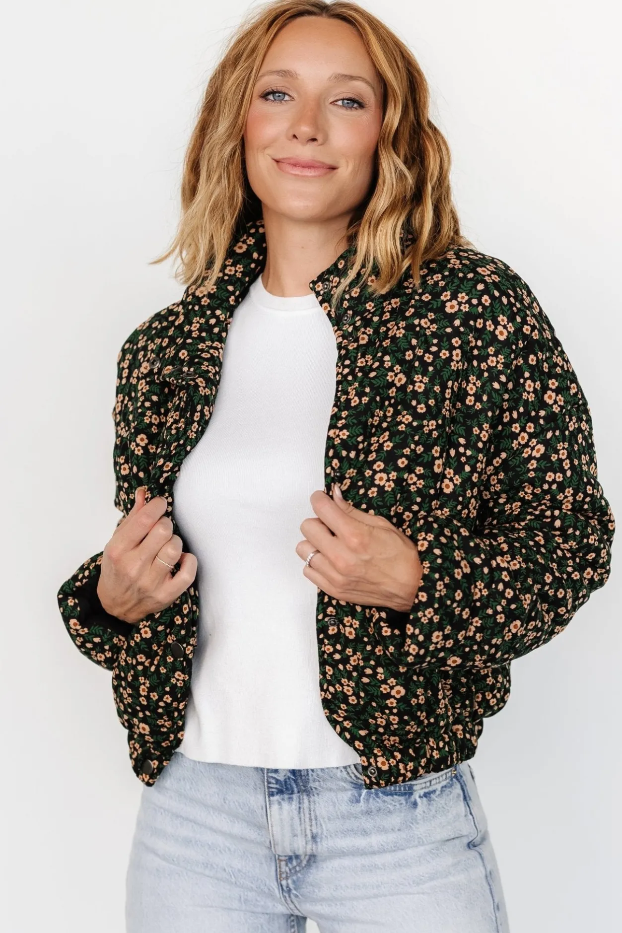 Clearance Baltic Born Ezra Puffer Jacket | Black Print BlackPrint