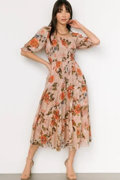 Online Baltic Born Fabian Jacquard Midi Dress | Dusty Mauve Multi DustyMauveMulti
