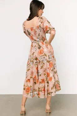 Online Baltic Born Fabian Jacquard Midi Dress | Dusty Mauve Multi DustyMauveMulti