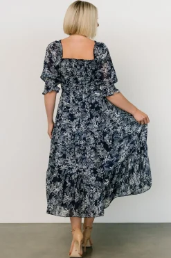 Hot Baltic Born Fabian Jacquard Midi Dress | Indigo Print IndigoPrint