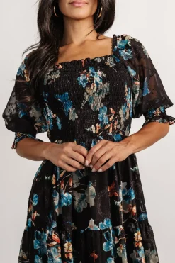 Best Baltic Born Fabian Jacquard Midi Dress | Black + Blue Multi Black+BlueMulti