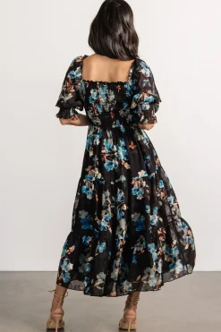 Best Baltic Born Fabian Jacquard Midi Dress | Black + Blue Multi Black+BlueMulti