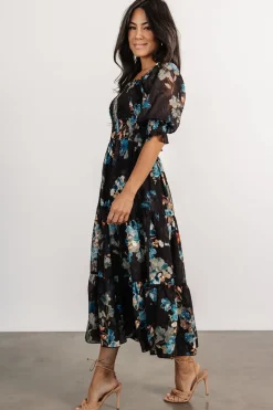 Best Baltic Born Fabian Jacquard Midi Dress | Black + Blue Multi Black+BlueMulti