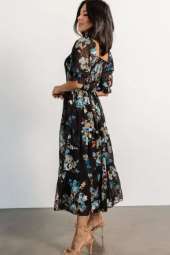 Best Baltic Born Fabian Jacquard Midi Dress | Black + Blue Multi Black+BlueMulti
