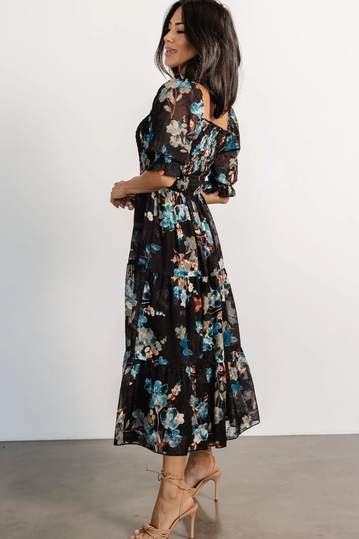Best Baltic Born Fabian Jacquard Midi Dress | Black + Blue Multi Black+BlueMulti