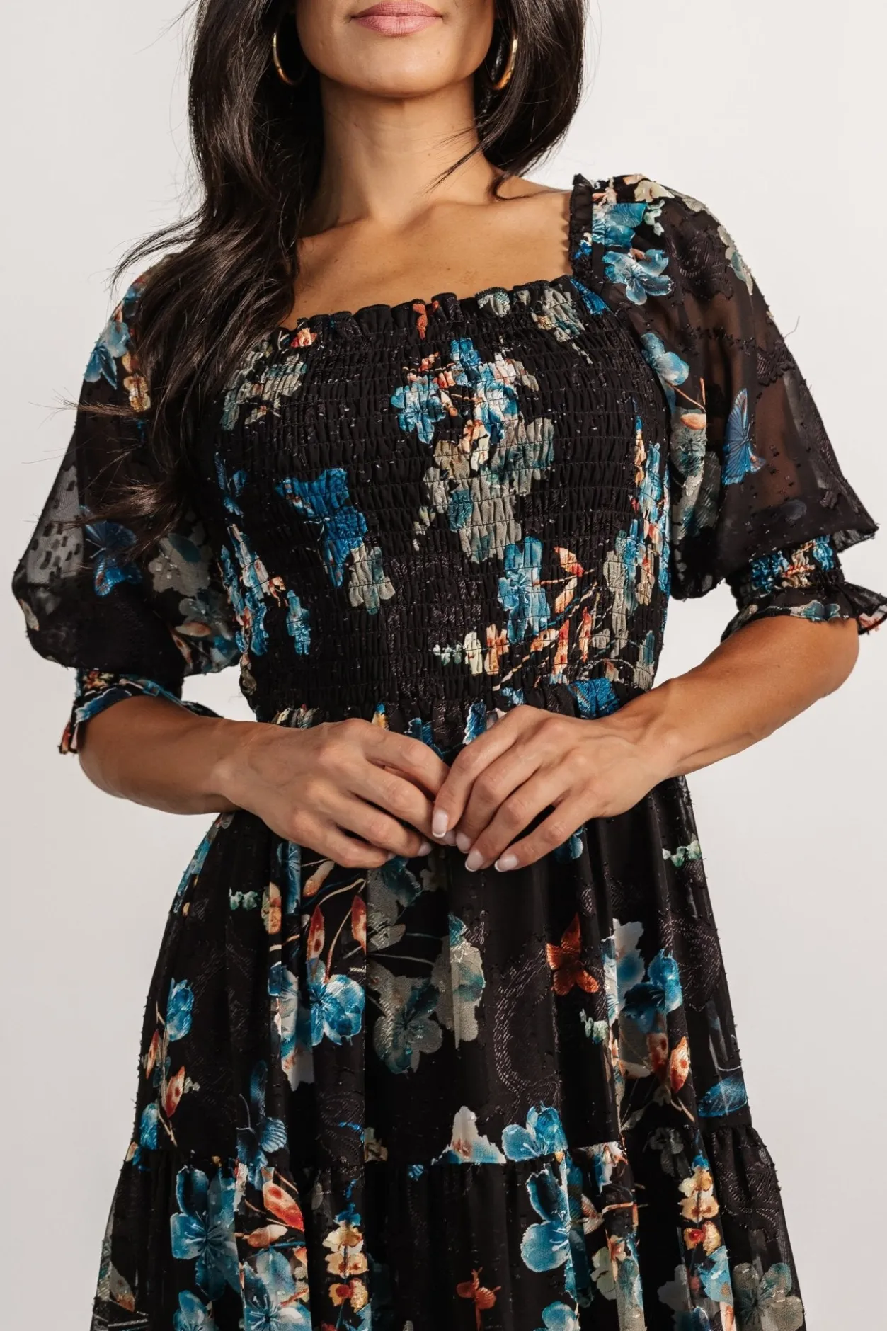 Best Baltic Born Fabian Jacquard Midi Dress | Black + Blue Multi Black+BlueMulti