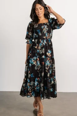 Best Baltic Born Fabian Jacquard Midi Dress | Black + Blue Multi Black+BlueMulti