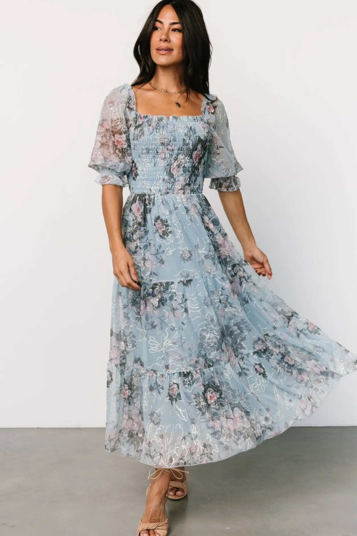 New Baltic Born Fabian Jacquard Midi Dress | Light Blue Multi LightBlueMulti