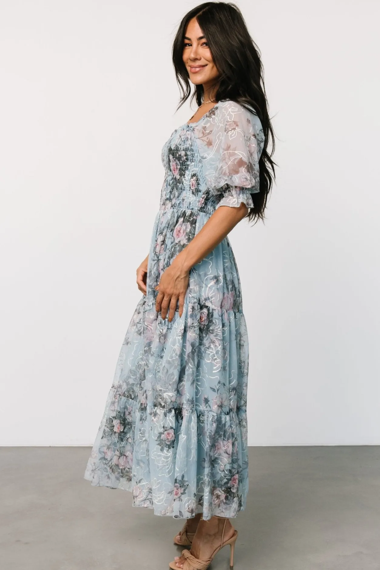 New Baltic Born Fabian Jacquard Midi Dress | Light Blue Multi LightBlueMulti