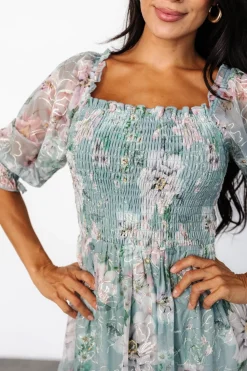 Discount Baltic Born Fabian Jacquard Midi Dress | Light Sage + Blush LightSage+Blush