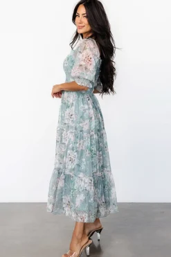 Discount Baltic Born Fabian Jacquard Midi Dress | Light Sage + Blush LightSage+Blush