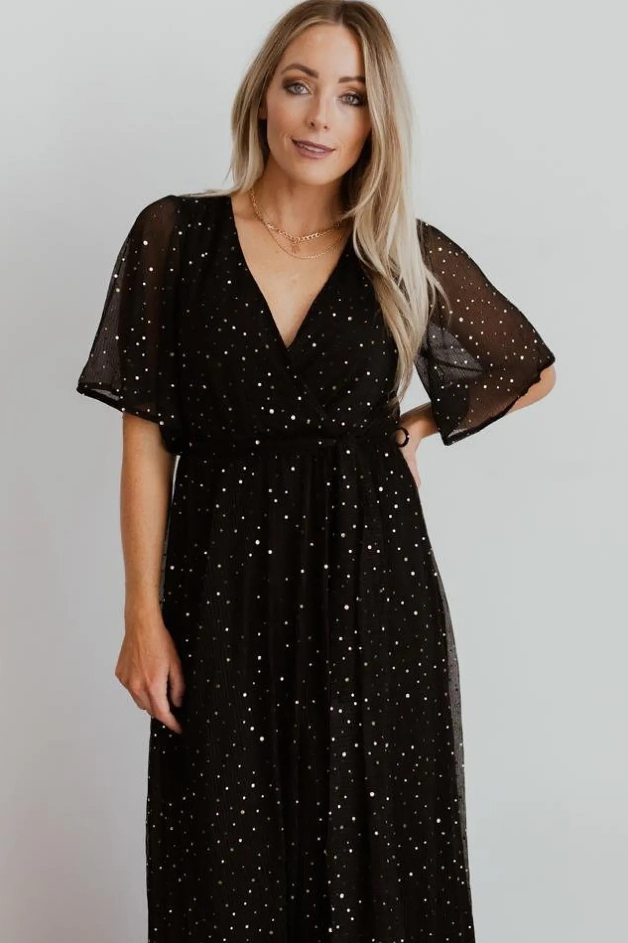 Clearance Baltic Born Fabric Swatch - Abigail Sparkle | Black