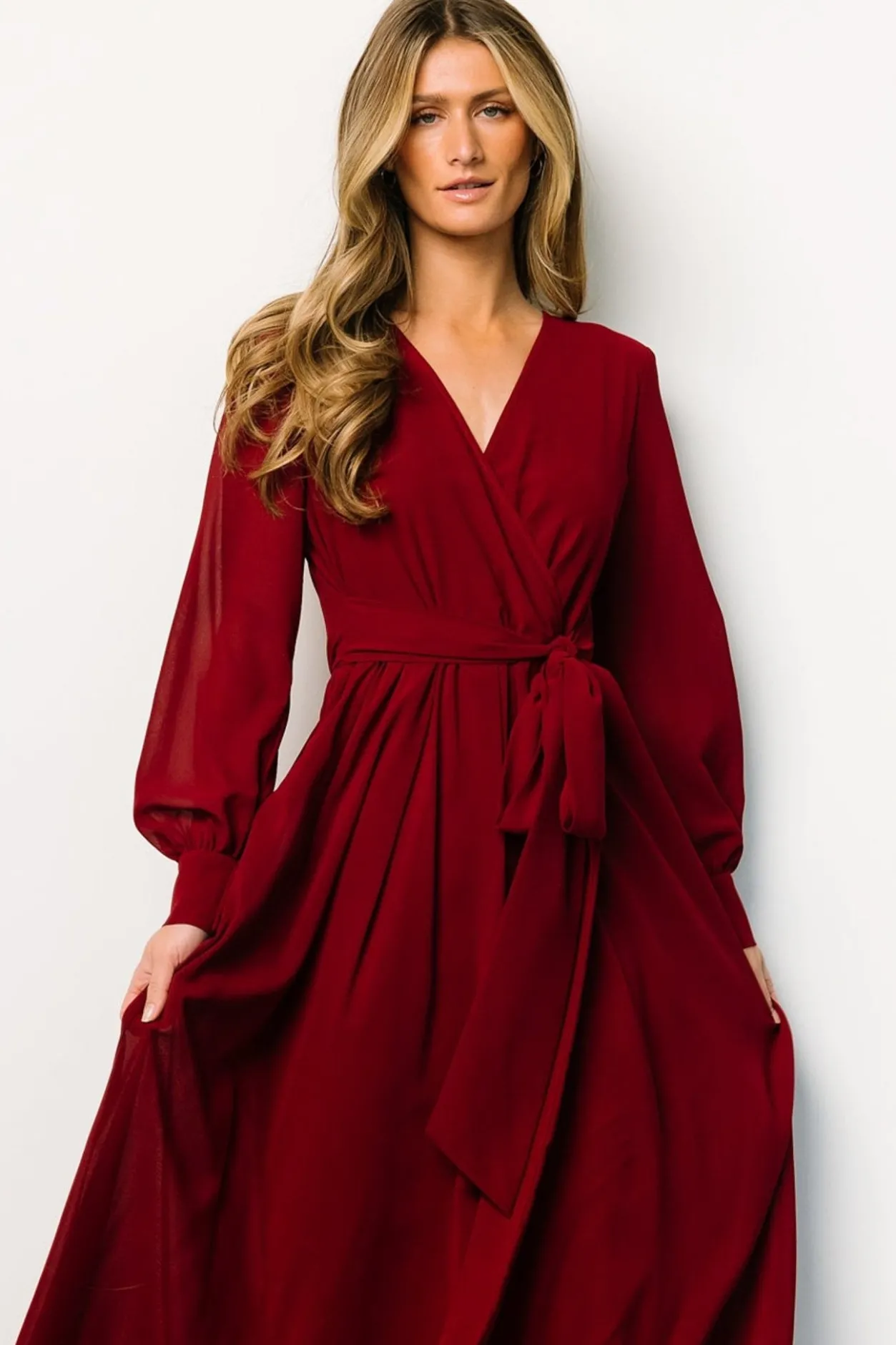 Hot Baltic Born Fabric Swatch - Lydia | Burgundy