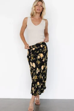 Outlet Baltic Born Fairchild Skirt | Black Floral BlackFloral