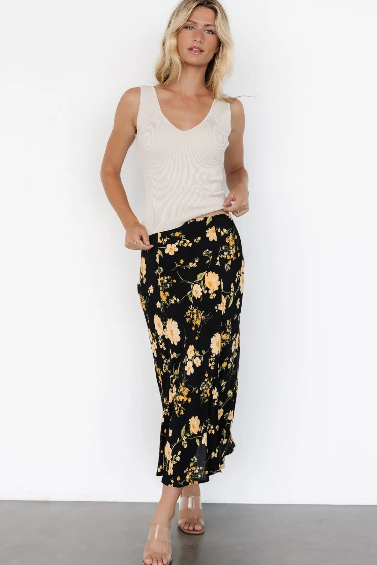 Outlet Baltic Born Fairchild Skirt | Black Floral BlackFloral