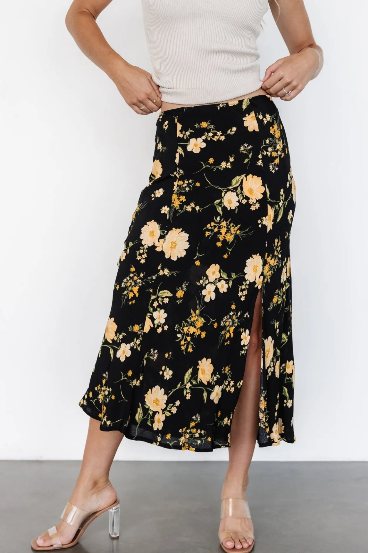 Outlet Baltic Born Fairchild Skirt | Black Floral BlackFloral