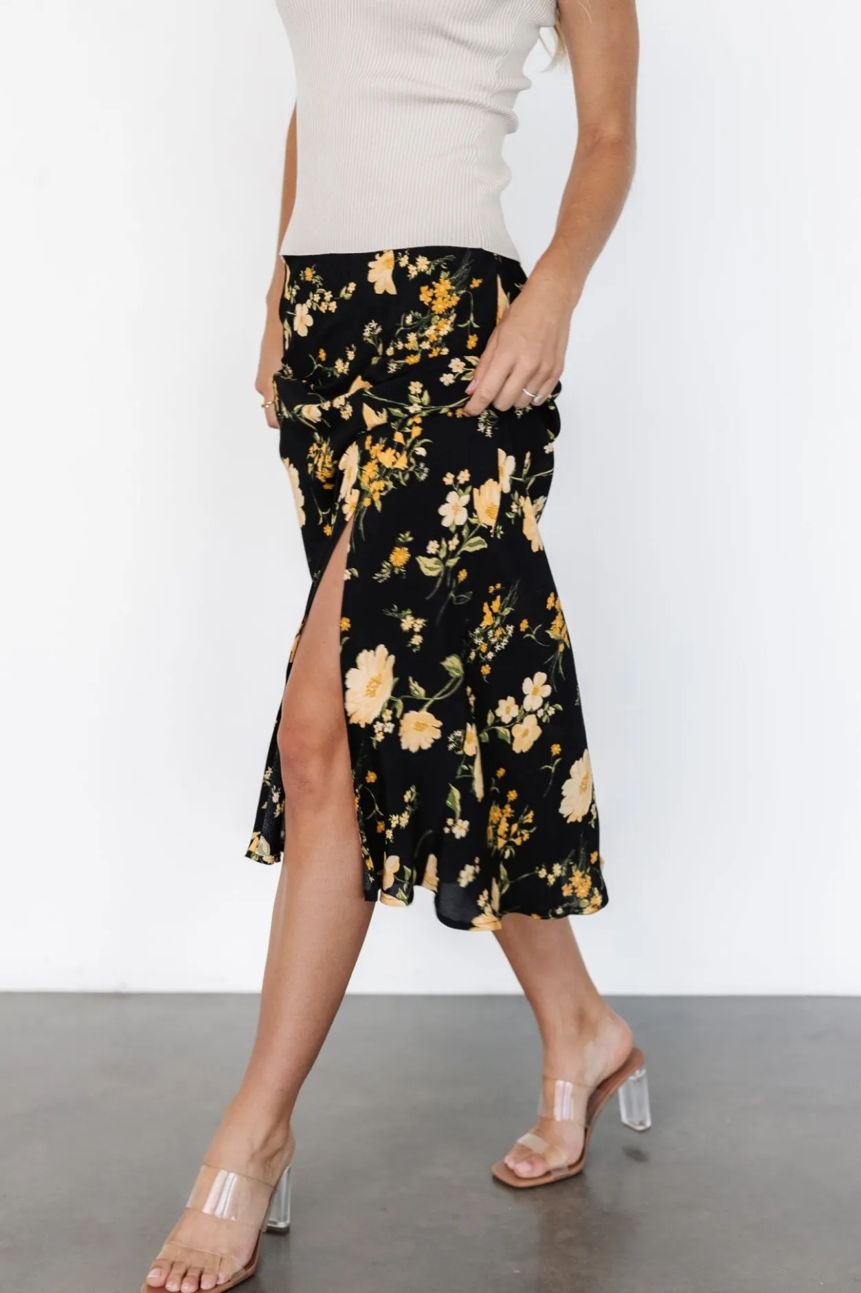 Outlet Baltic Born Fairchild Skirt | Black Floral BlackFloral