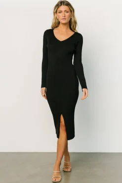 Outlet Baltic Born Fairmount Ribbed Midi Dress | Black