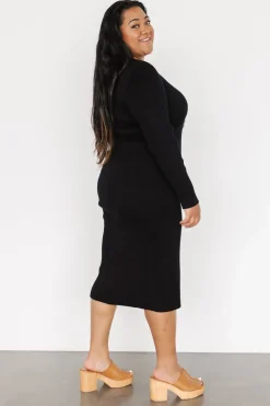 Outlet Baltic Born Fairmount Ribbed Midi Dress | Black