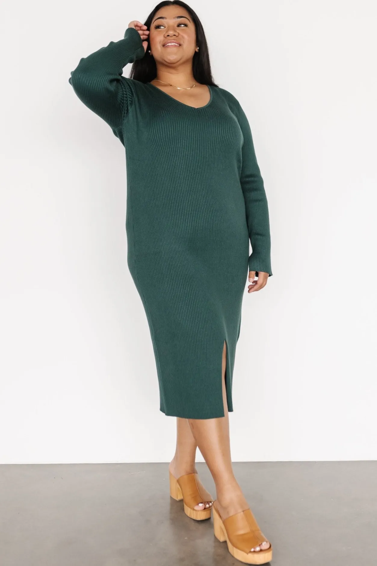 Online Baltic Born Fairmount Ribbed Midi Dress | Green