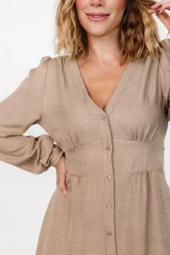 Online Baltic Born Faith Button Midi Dress | Taupe