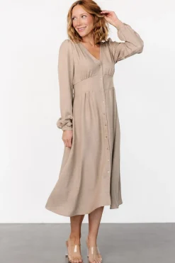 Online Baltic Born Faith Button Midi Dress | Taupe