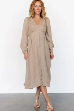 Online Baltic Born Faith Button Midi Dress | Taupe