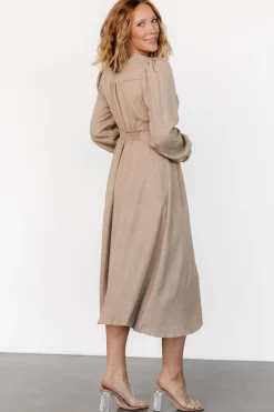 Online Baltic Born Faith Button Midi Dress | Taupe