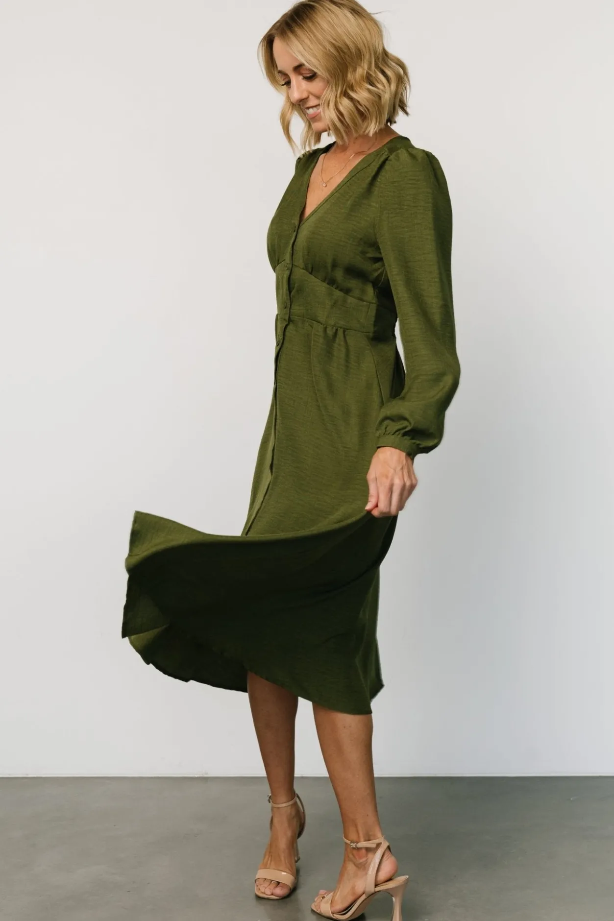 Best Baltic Born Faith Button Midi Dress | Olive