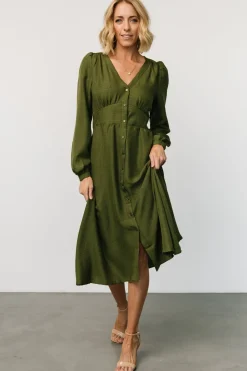 Best Baltic Born Faith Button Midi Dress | Olive