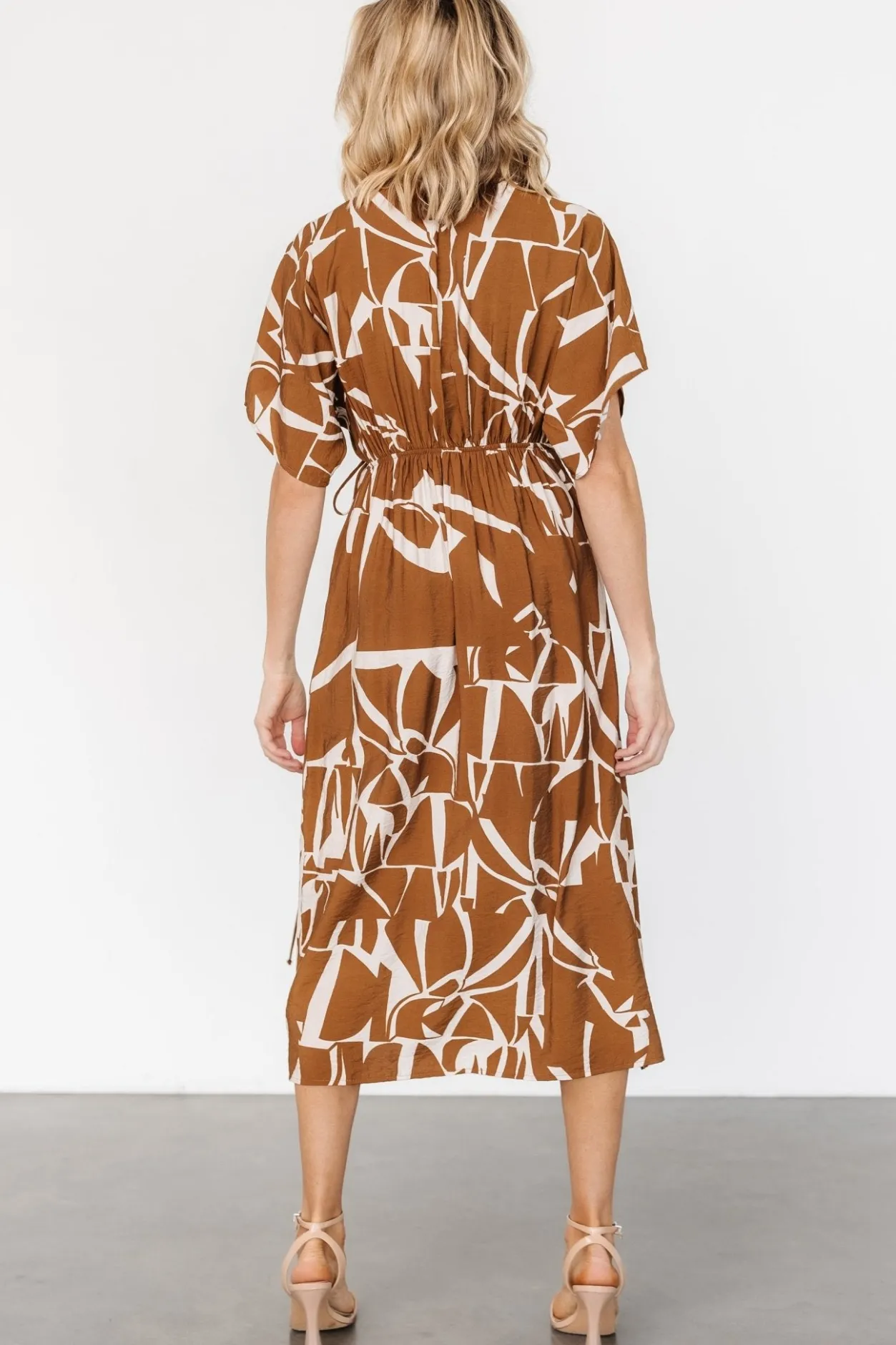 Online Baltic Born Fantino Faux Wrap Dress | Brown Print BrownPrint