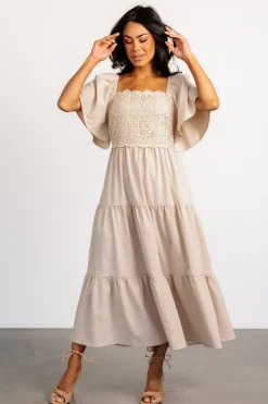 New Baltic Born Fauna Lace Top Dress | Natural