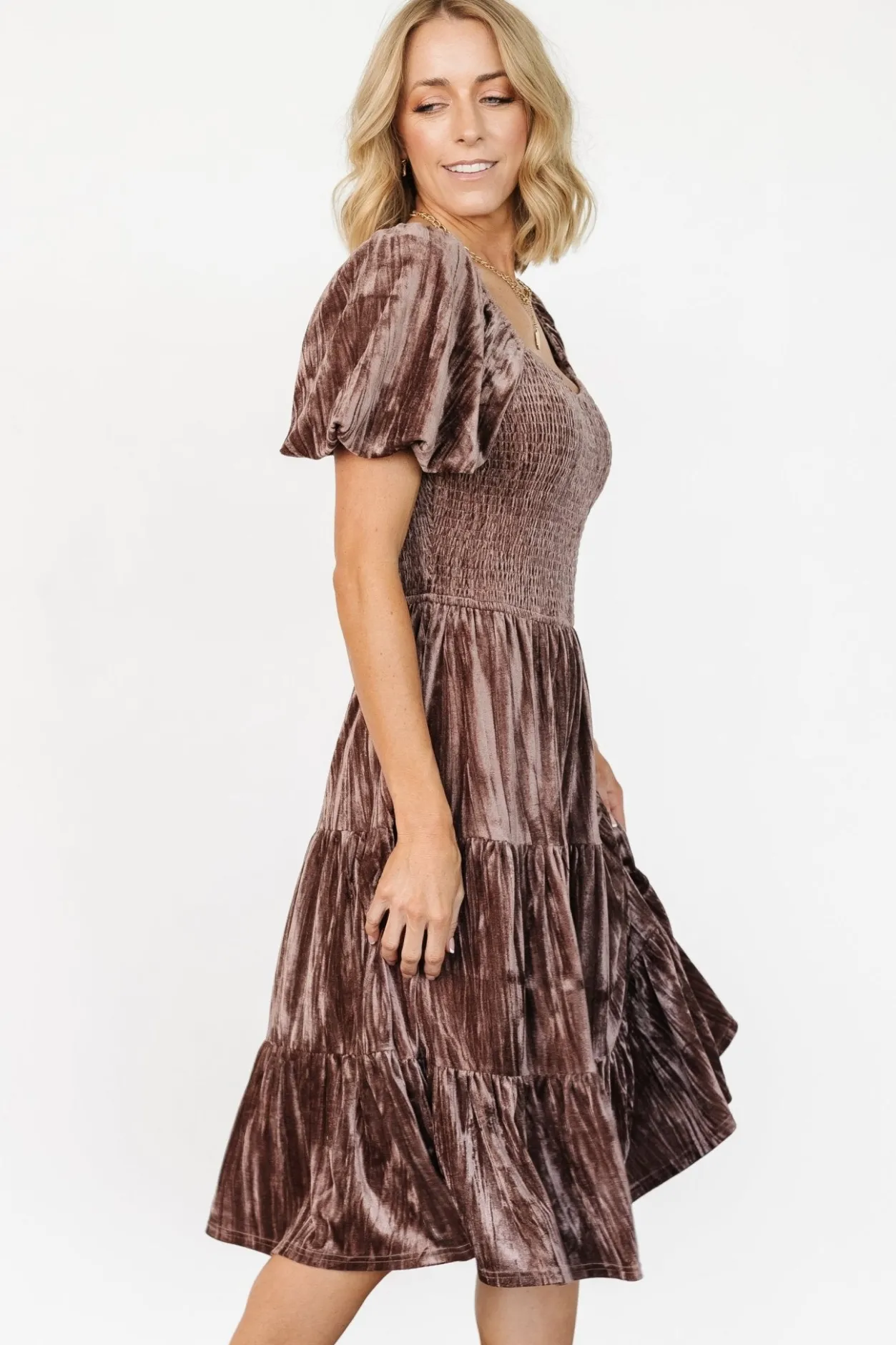 Best Baltic Born Fay Velvet Midi Dress | Cocoa