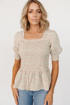 Online Baltic Born Felice Smocked Top | Cream Print CreamPrint