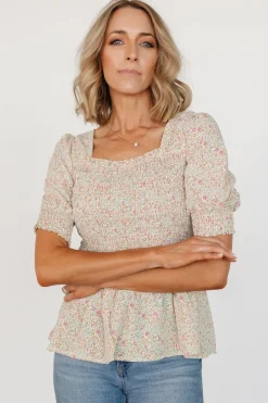 Online Baltic Born Felice Smocked Top | Cream Print CreamPrint