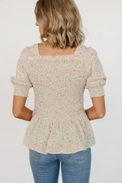 Online Baltic Born Felice Smocked Top | Cream Print CreamPrint