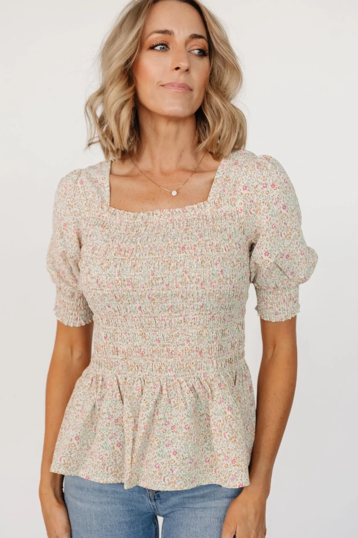 Online Baltic Born Felice Smocked Top | Cream Print CreamPrint