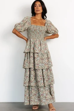 Outlet Baltic Born Felicia Tiered Maxi Dress | Green Multi GreenMulti