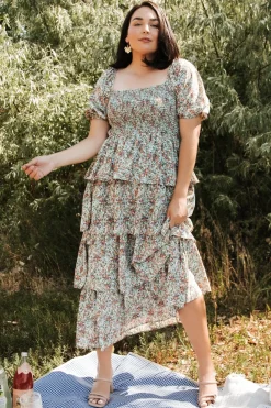 Outlet Baltic Born Felicia Tiered Maxi Dress | Green Multi GreenMulti