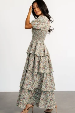 Outlet Baltic Born Felicia Tiered Maxi Dress | Green Multi GreenMulti