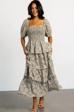 Outlet Baltic Born Felicia Tiered Maxi Dress | Green Multi GreenMulti