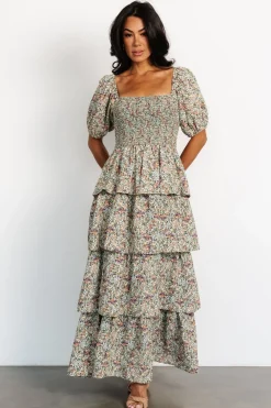 Outlet Baltic Born Felicia Tiered Maxi Dress | Green Multi GreenMulti