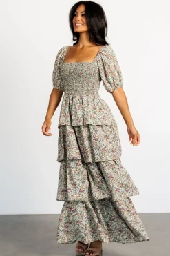Outlet Baltic Born Felicia Tiered Maxi Dress | Green Multi GreenMulti
