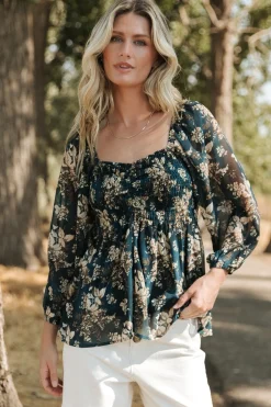 Fashion Baltic Born Fenna Smocked Top | Topaz Floral TopazFloral