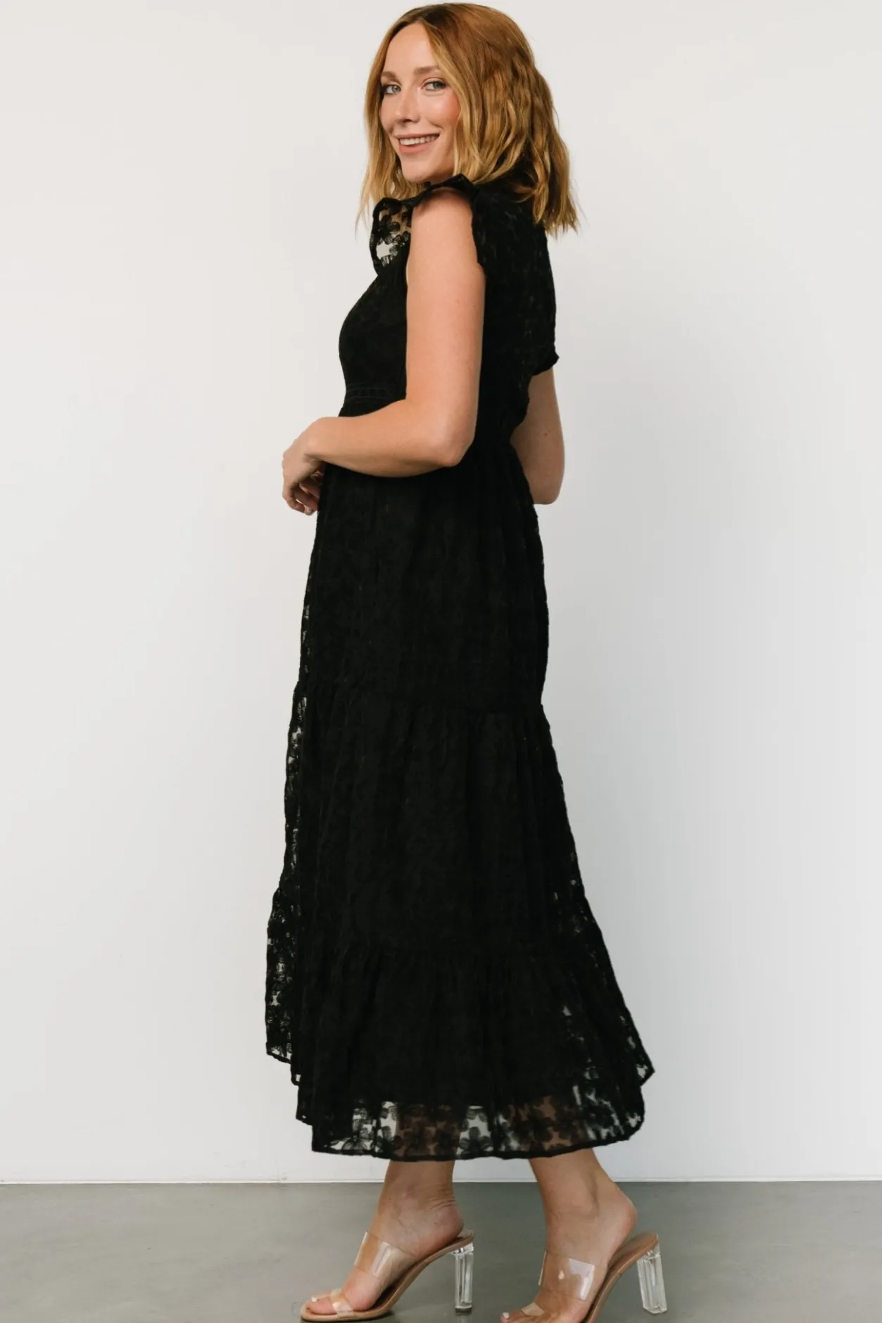 Clearance Baltic Born Ferrara Lace Maxi Dress | Black