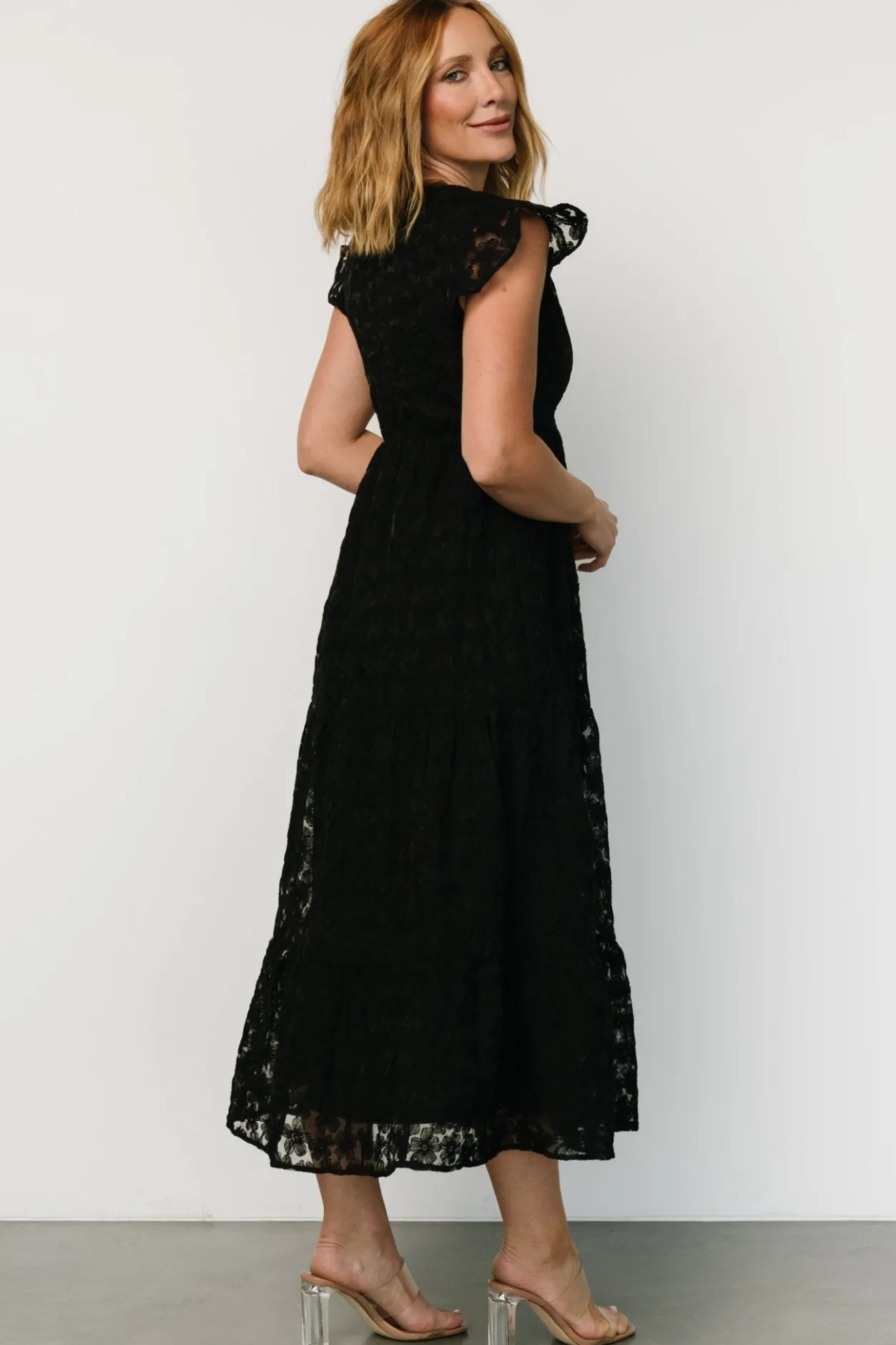 Clearance Baltic Born Ferrara Lace Maxi Dress | Black