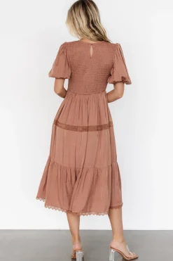 Sale Baltic Born Finley Smocked Midi Dress | Light Copper LightCopper