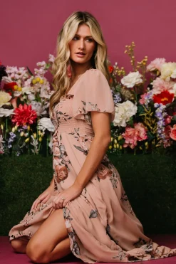 Outlet Baltic Born Fleur Maxi Dress | Nude Floral NudeFloral
