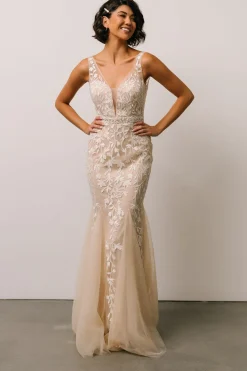 Sale Baltic Born Fleurette Bridal Gown | Beige + Ivory Beige+Ivory